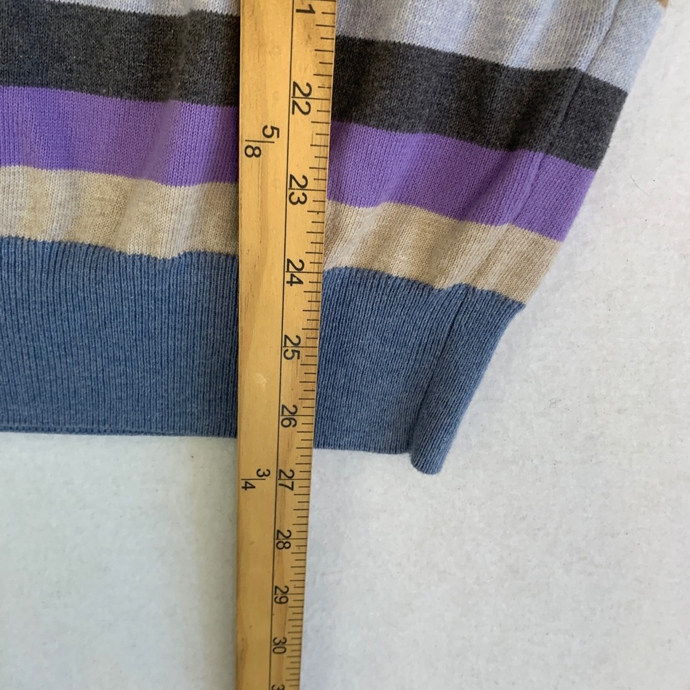 Peter Millar Sweater Mens M Multicolor Stripe Cotton 1/4 Zip Golf Pullover Italy - Picture 9 of 9
